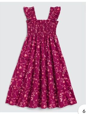 NWT Hill House Home Ellie Nap Dress Burgundy Floral SZ M